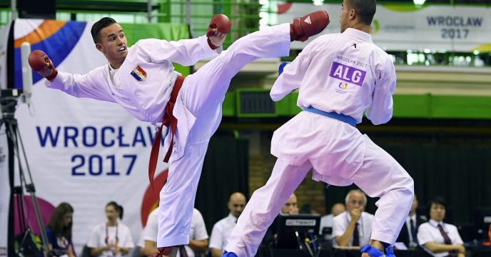 Steven Dacosta (FRA) competes in Karate during The World Games 2017 in Wroclaw, Poland, Day 6, on July 25th, 2017 - Photo Julien Crosnier / KMSP / DPPI
