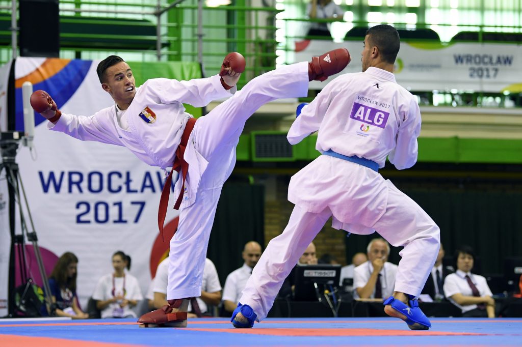 Steven Dacosta (FRA) competes in Karate during The World Games 2017 in Wroclaw, Poland, Day 6, on July 25th, 2017 - Photo Julien Crosnier / KMSP / DPPI
